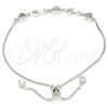 Pulsera Elegante 03.175.0001.11 Plata Rodinada, Diseño de Corazón, con Zirconia Cubica Multicolor y Micro Pave Blanca, Pulido, Rodinado (Grosor 01 MM, 11 Pulgadas de Largo)