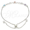 Pulsera Elegante 03.175.0006.11 Plata Rodinada, Diseño de Búho y Infinito, con Zirconia Cubica Multicolor y Micro Pave Blanca, Pulido, Rodinado (Grosor 01 MM, 11 Pulgadas de Largo)