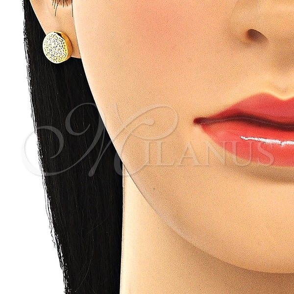 Arete Dormilona 02.336.0127.2 Plata Rodinada, con Micro Pave Blanca, Pulido, Tono Dorado