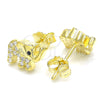 Arete Dormilona 02.336.0138.2 Plata Rodinada, Diseño de Elefante, con Zirconia Cubica Blanca y Cristal Negro, Pulido, Tono Dorado
