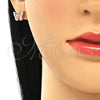 Arete Dormilona 02.336.0141.1 Plata Rodinada, Diseño de Mariposa, con Micro Pave Blanca, Pulido, Tono Rosado