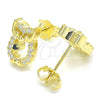Arete Dormilona 02.336.0146.2 Plata Rodinada, Diseño de Búho, con Micro Pave Blanca y Negro, Pulido, Tono Dorado