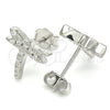 Arete Dormilona 02.336.0162 Plata Rodinada, Diseño de Libélula, con Zirconia Cubica Blanca, Pulido, Rodinado