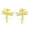 Arete Dormilona 02.336.0162.2 Plata Rodinada, Diseño de Libélula, con Zirconia Cubica Blanca, Pulido, Tono Dorado