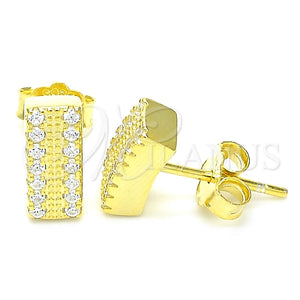 Arete Dormilona 02.336.0163.2 Plata Rodinada, con Zirconia Cubica Blanca, Pulido, Tono Dorado
