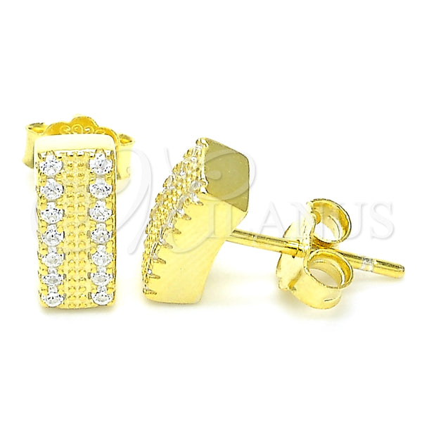 Arete Dormilona 02.336.0163.2 Plata Rodinada, con Zirconia Cubica Blanca, Pulido, Tono Dorado