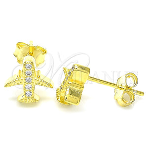 Arete Dormilona 02.336.0015.2 Plata Rodinada, con Micro Pave Blanca, Pulido, Tono Dorado