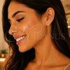 Arete Dormilona 02.336.0165.1 Plata Rodinada, con Micro Pave Blanca, Pulido, Tono Rosado