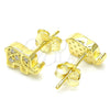 Arete Dormilona 02.336.0081.2 Plata Rodinada, Diseño de Elefante, con Zirconia Cubica Blanca, Pulido, Tono Dorado