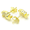 Arete Dormilona 02.336.0066.2 Plata Rodinada, Diseño de Elefante, con Zirconia Cubica Negro y Cristal Blanca, Pulido, Tono Dorado