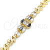 Pulsera Elegante 03.210.0136.07 Oro Laminado, Diseño de Corazón, con Negro and Blanca Zirconia Cubica, Pulido, Tono Dorado (07 MM Thickness, 7 Inches Length)