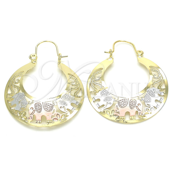 Argolla Mediana 02.351.0044.30 Oro Laminado, Diseño de Elefante, Pulido, Tres Tonos