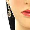 Juego de Arete y Dije de Adulto 10.210.0114 Oro Laminado, Diseño de Búho, con Negro and Blanca Zirconia Cubica, Pulido, Tono Dorado