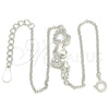 Pulsera Elegante 03.336.0057.07 Plata Rodinada, Diseño de Corazón, con Micro Pave Blanca, Pulido, Rodinado (Grosor 01 MM, 7 Pulgadas de Largo)