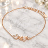 Pulsera Elegante 03.336.0057.1.07 Plata Rodinada, Diseño de Corazón, con Micro Pave Blanca, Pulido, Tono Rosado (Grosor 01 MM, 7 Pulgadas de Largo)