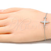 Pulsera Elegante 03.336.0059.07 Plata Rodinada, con Micro Pave Blanca, Pulido, Rodinado (Grosor 01 MM, 7 Pulgadas de Largo)