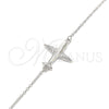 Pulsera Elegante 03.336.0059.07 Plata Rodinada, con Micro Pave Blanca, Pulido, Rodinado (Grosor 01 MM, 7 Pulgadas de Largo)