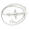 Pulsera Elegante 03.336.0059.07 Plata Rodinada, con Micro Pave Blanca, Pulido, Rodinado (Grosor 01 MM, 7 Pulgadas de Largo)
