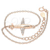 Pulsera Elegante 03.336.0059.1.07 Plata Rodinada, con Micro Pave Blanca, Pulido, Tono Rosado (Grosor 01 MM, 7 Pulgadas de Largo)