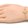 Pulsera Elegante 03.336.0062.2.08 Plata Rodinada, Diseño de Ancla, con Micro Pave Blanca, Pulido, Tono Dorado (Grosor 01 MM, 8 Pulgadas de Largo)