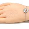Pulsera Elegante 03.336.0063.07 Plata Rodinada, Diseño de Ãrbol, con Micro Pave Blanca, Pulido, Rodinado (Grosor 01 MM, 7 Pulgadas de Largo)
