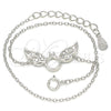 Pulsera Elegante 03.336.0065.08 Plata Rodinada, con Micro Pave Blanca, Pulido, Rodinado (Grosor 01 MM, 8 Pulgadas de Largo)