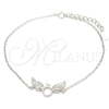 Pulsera Elegante 03.336.0065.08 Plata Rodinada, con Micro Pave Blanca, Pulido, Rodinado (Grosor 01 MM, 8 Pulgadas de Largo)