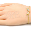 Pulsera Elegante 03.336.0065.2.08 Plata Rodinada, con Micro Pave Blanca, Pulido, Tono Dorado (Grosor 01 MM, 8 Pulgadas de Largo)