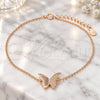 Pulsera Elegante 03.336.0023.1.08 Plata Rodinada, Diseño de Mariposa, con Micro Pave Blanca, Pulido, Tono Rosado (Grosor 01 MM, 8 Pulgadas de Largo)