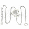 Pulsera Elegante 03.336.0081.08 Plata Rodinada, Diseño de Corazón, con Zirconia Cubica Blanca, Pulido, Rodinado (Grosor 01 MM, 8 Pulgadas de Largo)