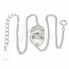 Pulsera Elegante 03.336.0086.08 Plata Rodinada, con Zirconia Cubica Blanca, Pulido, Rodinado (Grosor 01 MM, 8 Pulgadas de Largo)