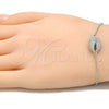 Pulsera Elegante 03.336.0087.07 Plata Rodinada, con Zirconia Cubica Blanca, Pulido, Rodinado (Grosor 01 MM, 7 Pulgadas de Largo)
