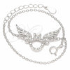 Pulsera Elegante 03.336.0088.07 Plata Rodinada, con Zirconia Cubica Blanca, Pulido, Rodinado (Grosor 01 MM, 7 Pulgadas de Largo)