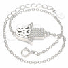 Pulsera Elegante 03.336.0092.07 Plata Rodinada, Diseño de Mano de Dios, con Zirconia Cubica Blanca, Pulido, Rodinado (Grosor 01 MM, 7 Pulgadas de Largo)