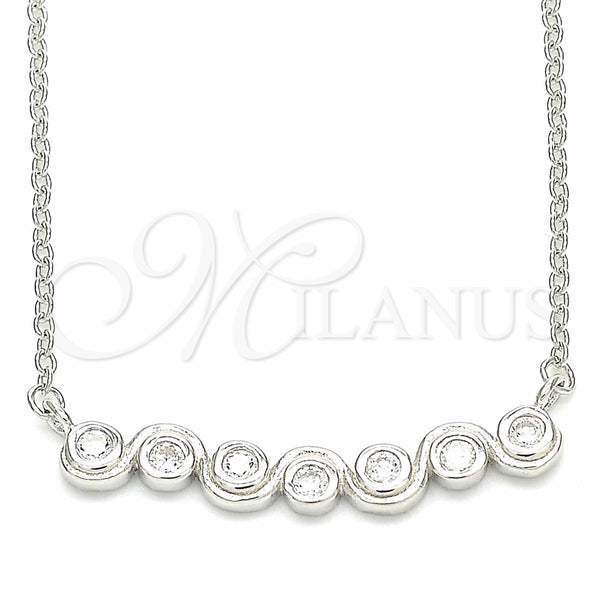 Collares con Dije 04.336.0140.16 Plata Rodinada, con Zirconia Cubica Blanca, Pulido, Rodinado (Grosor 01 MM, 16 Pulgadas de Largo)