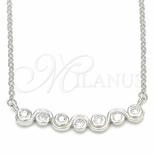 Collares con Dije 04.336.0140.16 Plata Rodinada, con Zirconia Cubica Blanca, Pulido, Rodinado (Grosor 01 MM, 16 Pulgadas de Largo)