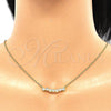 Collares con Dije 04.336.0140.2.16 Plata Rodinada, con Zirconia Cubica Blanca, Pulido, Tono Dorado (Grosor 01 MM, 16 Pulgadas de Largo)
