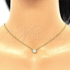 Collares con Dije 04.336.0043.2.16 Plata Rodinada, con Zirconia Cubica Blanca, Pulido, Tono Dorado (Grosor 01 MM, 16 Pulgadas de Largo)