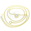 Collares con Dije 04.336.0043.2.16 Plata Rodinada, con Zirconia Cubica Blanca, Pulido, Tono Dorado (Grosor 01 MM, 16 Pulgadas de Largo)