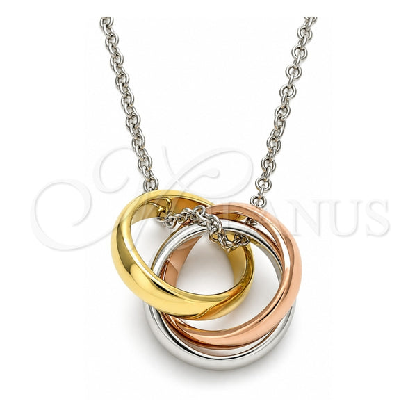 Collares con Dije 04.336.0143.16 Plata Rodinada, Pulido, Tres Tonos (Grosor 01 MM, 16 Pulgadas de Largo)