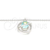 Collares con Dije 04.336.0144.16 Plata Rodinada, Diseño de Corazón y Bola, con Zirconia Cubica Blanca y Cristal Blanca, Pulido, Dos Tonos (Grosor 01 MM, 16 Pulgadas de Largo)