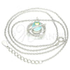 Collares con Dije 04.336.0144.16 Plata Rodinada, Diseño de Corazón y Bola, con Zirconia Cubica Blanca y Cristal Blanca, Pulido, Dos Tonos (Grosor 01 MM, 16 Pulgadas de Largo)
