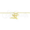 Collares con Dije 04.336.0008.2.16 Plata Rodinada, Diseño de Corazón y Amor, con Zirconia Cubica Blanca, Pulido, Tono Dorado (Grosor 01 MM, 16 Pulgadas de Largo)