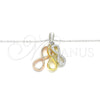 Collares con Dije 04.336.0151.18 Plata Rodinada, Diseño de Infinito, con Zirconia Cubica Blanca, Pulido, Tres Tonos (Grosor 01 MM, 18 Pulgadas de Largo)