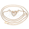 Collares con Dije 04.336.0020.1.16 Plata Rodinada, Diseño de Corazón, con Micro Pave Blanca, Pulido, Tono Rosado (Grosor 01 MM, 16 Pulgadas de Largo)