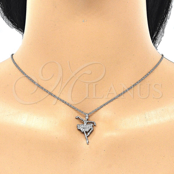 Collares con Dije 04.336.0157.16 Plata Rodinada, con Zirconia Cubica Blanca, Pulido, Rodinado (Grosor 01 MM, 16 Pulgadas de Largo)