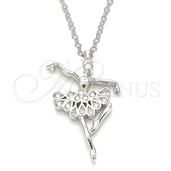 Collares con Dije 04.336.0157.16 Plata Rodinada, con Zirconia Cubica Blanca, Pulido, Rodinado (Grosor 01 MM, 16 Pulgadas de Largo)