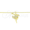Collares con Dije 04.336.0157.2.16 Plata Rodinada, con Zirconia Cubica Blanca, Pulido, Tono Dorado (Grosor 01 MM, 16 Pulgadas de Largo)