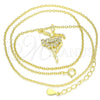 Collares con Dije 04.336.0157.2.16 Plata Rodinada, con Zirconia Cubica Blanca, Pulido, Tono Dorado (Grosor 01 MM, 16 Pulgadas de Largo)