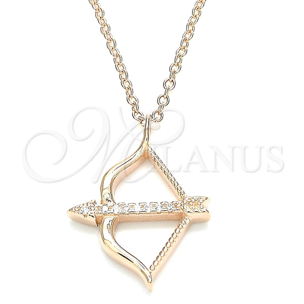 Collares con Dije 04.336.0060.1.16 Plata Rodinada, con Zirconia Cubica Blanca, Pulido, Tono Rosado (Grosor 01 MM, 16 Pulgadas de Largo)